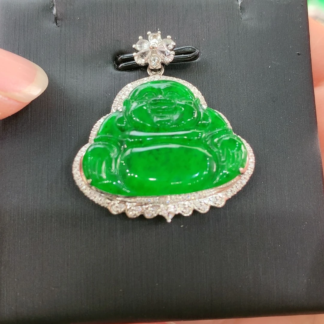 【闪购商品】翡翠颈饰18K金镶嵌天然翡翠