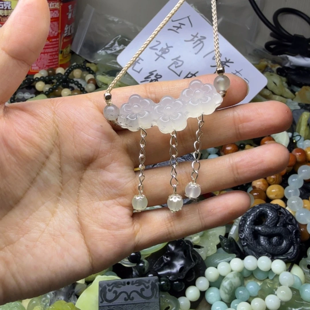 蛇纹石玉合金颈饰