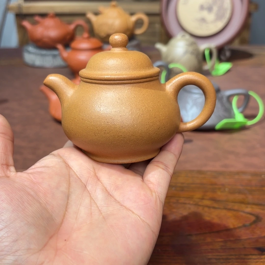 紫砂茶壶潘壶150毫升黄金段