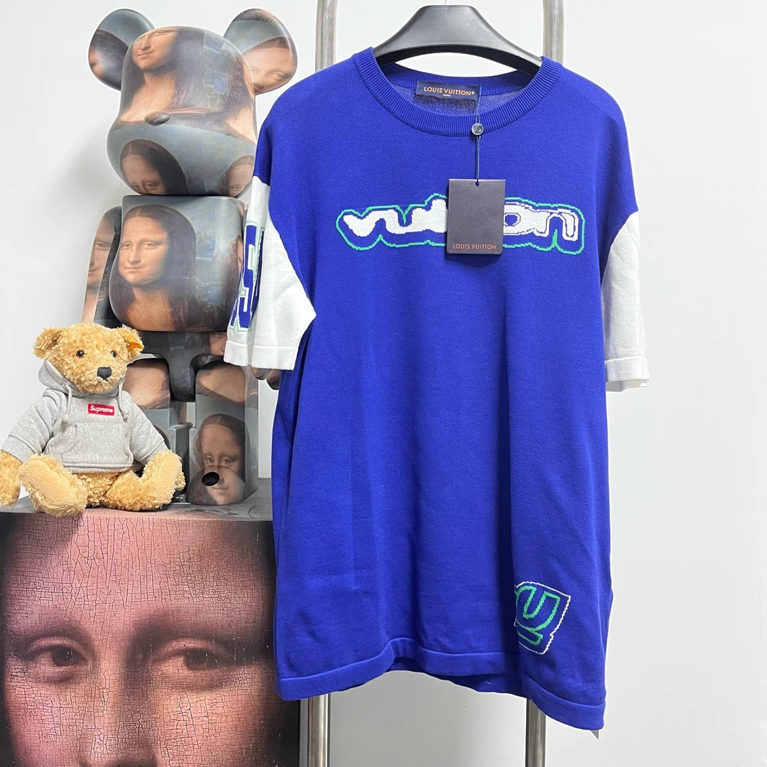 99新 LouisVuitton/路易威登 白蓝针织短袖 尺码：M 衣长74 胸围56