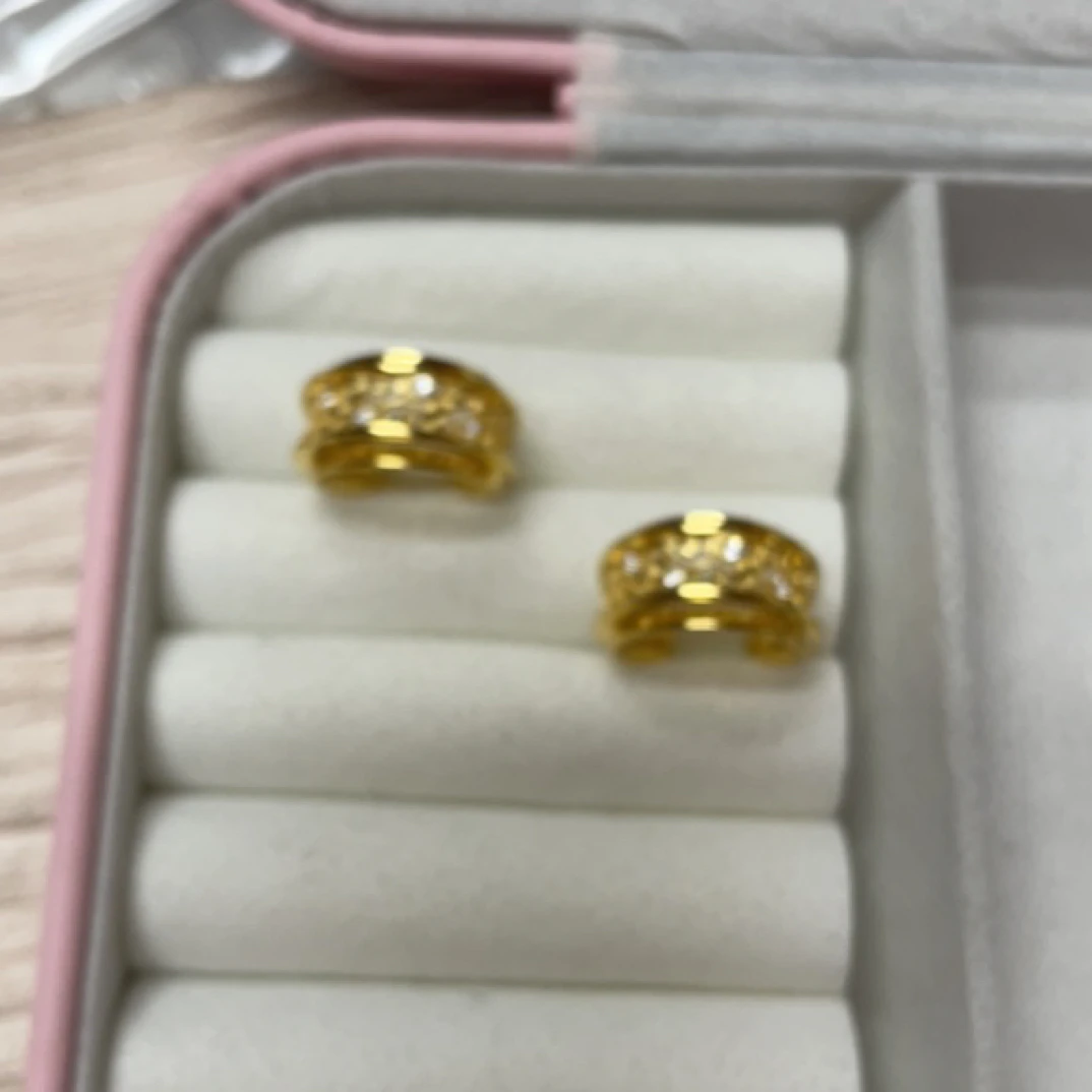 铜合金耳饰 19242 藤蔓蕾丝耳扣 金色底