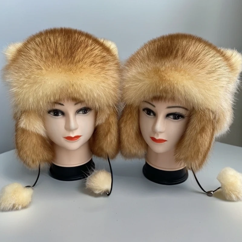 金色年华熊宝宝保暖帽冬季抗寒护耳儿童款尾巴耳朵乖巧伶俐可爱