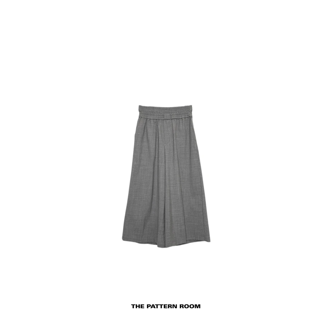The pattern room | 递进时髦双腰线轻盈线条八分西裤