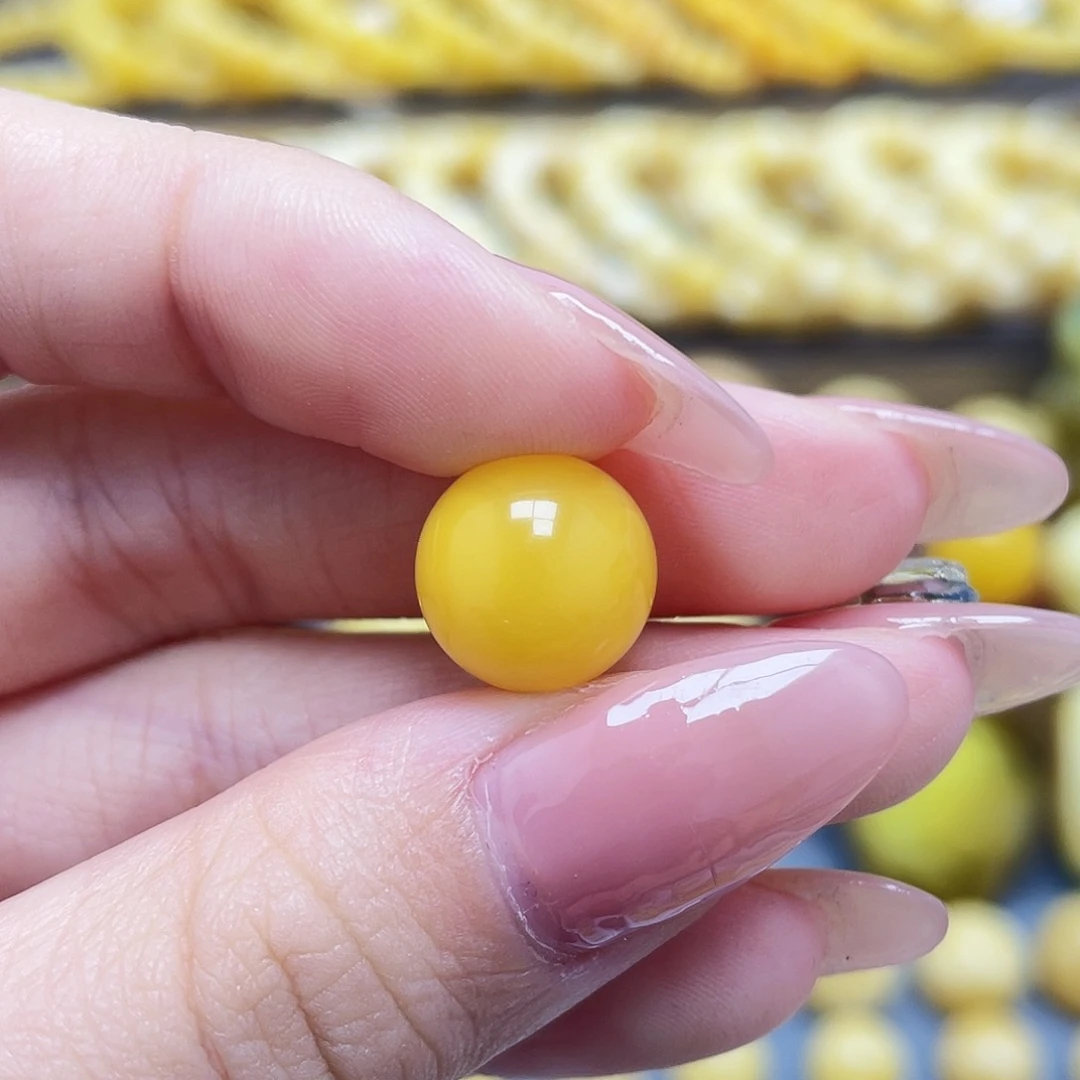未镶嵌琥珀裸石12mm氧化款圆珠