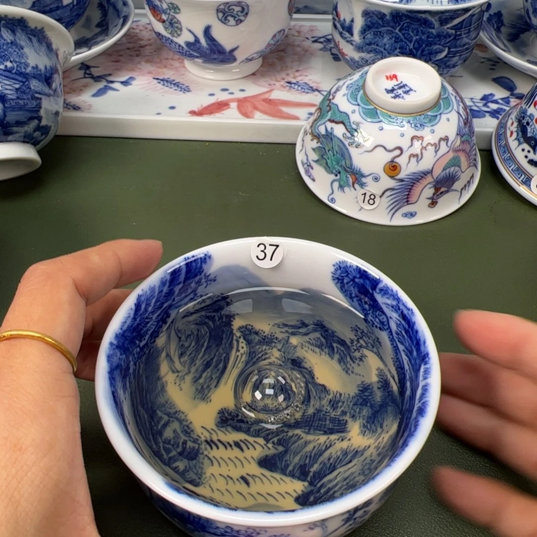 陶瓷景德镇纯手工纯手绘茶具木木37