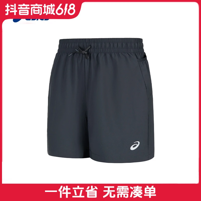 ASICS亚瑟士新款男子吸湿排汗短裤松紧系带反光跑步运动短裤