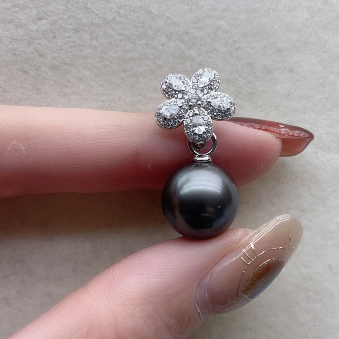 海水珍珠银S925镶嵌吊坠117