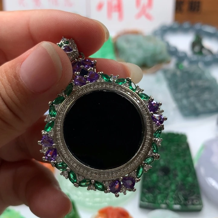 翡翠颈饰未镶嵌保真天然A货翡翠