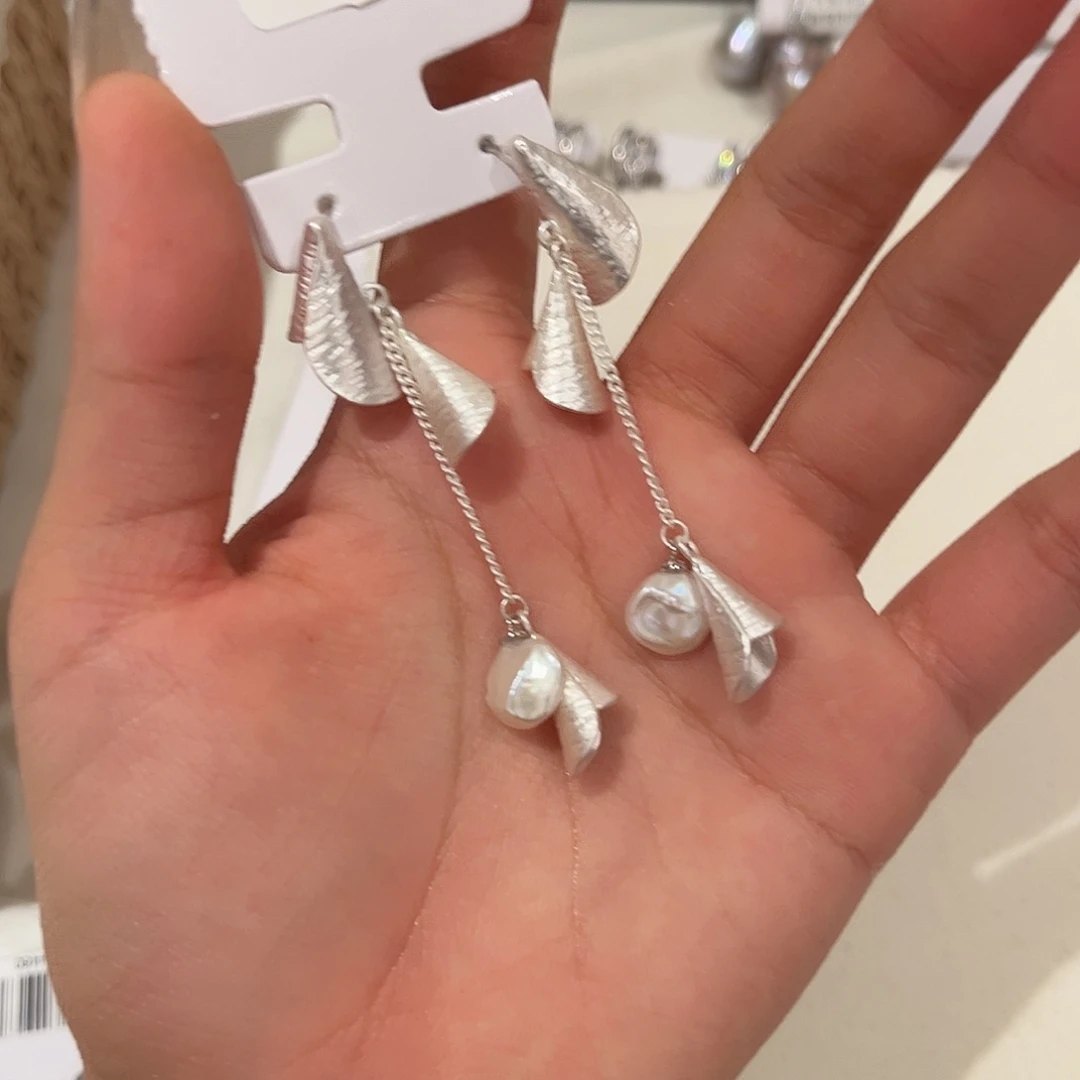 合金淡水珍珠耳饰