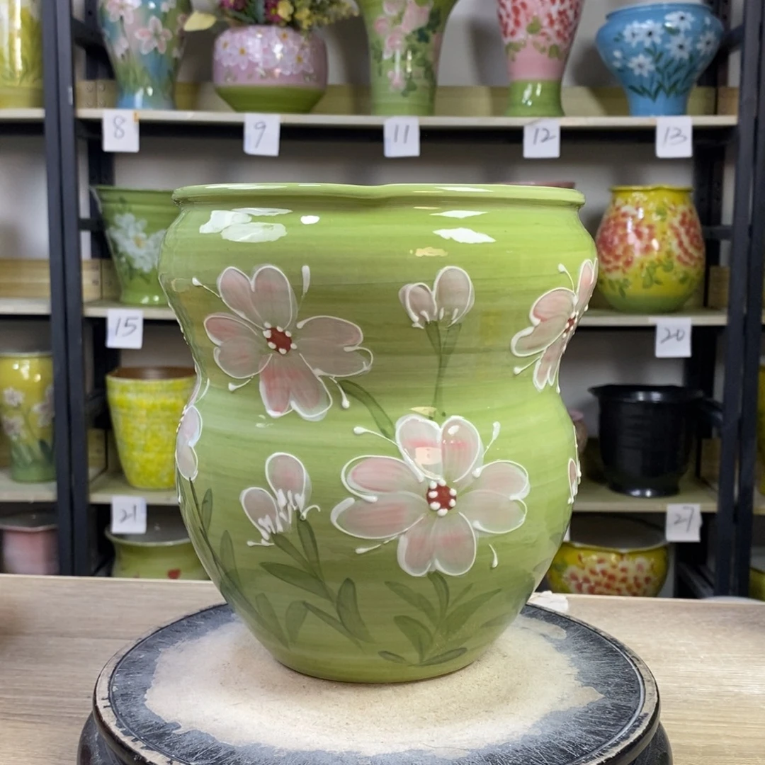 景德镇手工手绘陶瓷花盆