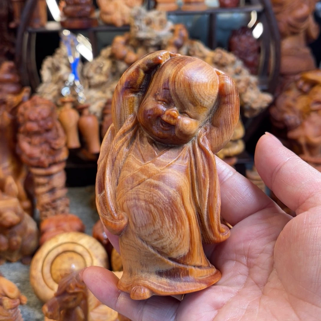 松木（琥珀木）无事牌微瑕小佛