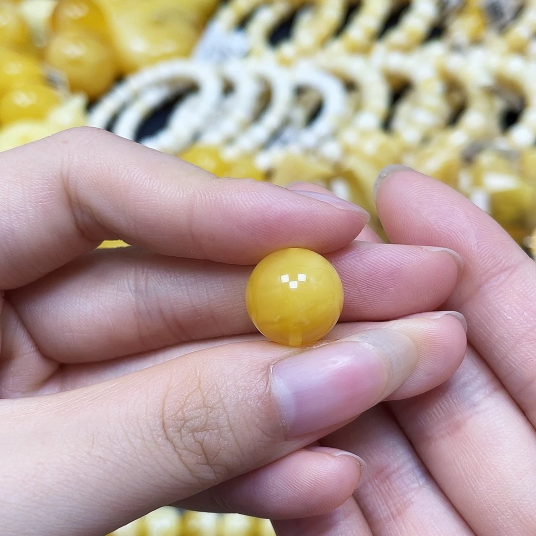 裸石蜜蜡未镶嵌圆珠13.4mm瑕