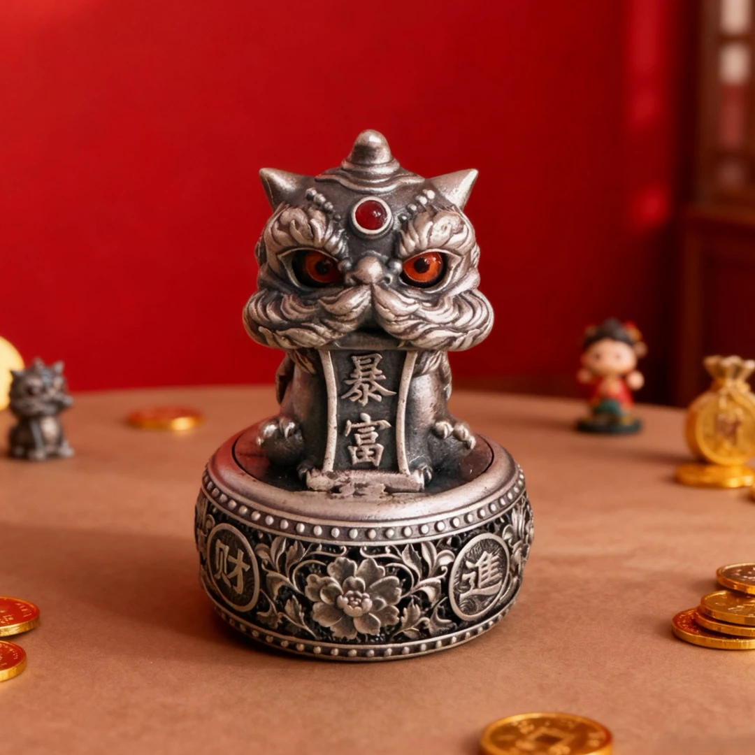 泰光银楼 足银银制品 阿海设计999醒狮摆件新年礼物个性一夜暴富