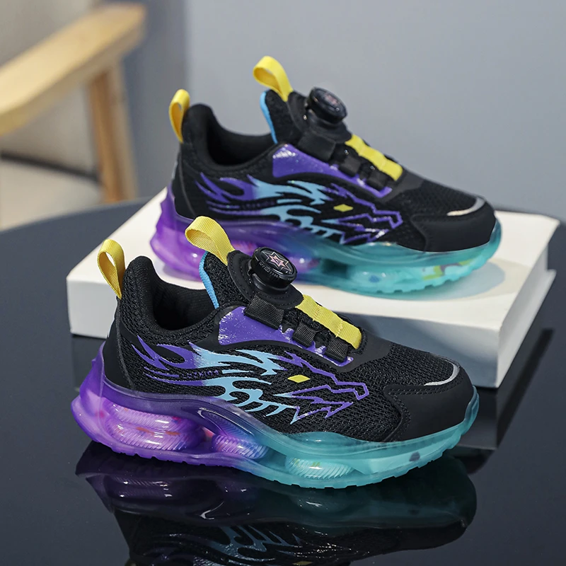 男童秋季网面运动鞋男孩春秋透气跑步鞋学生轻便防滑休闲鞋气垫鞋