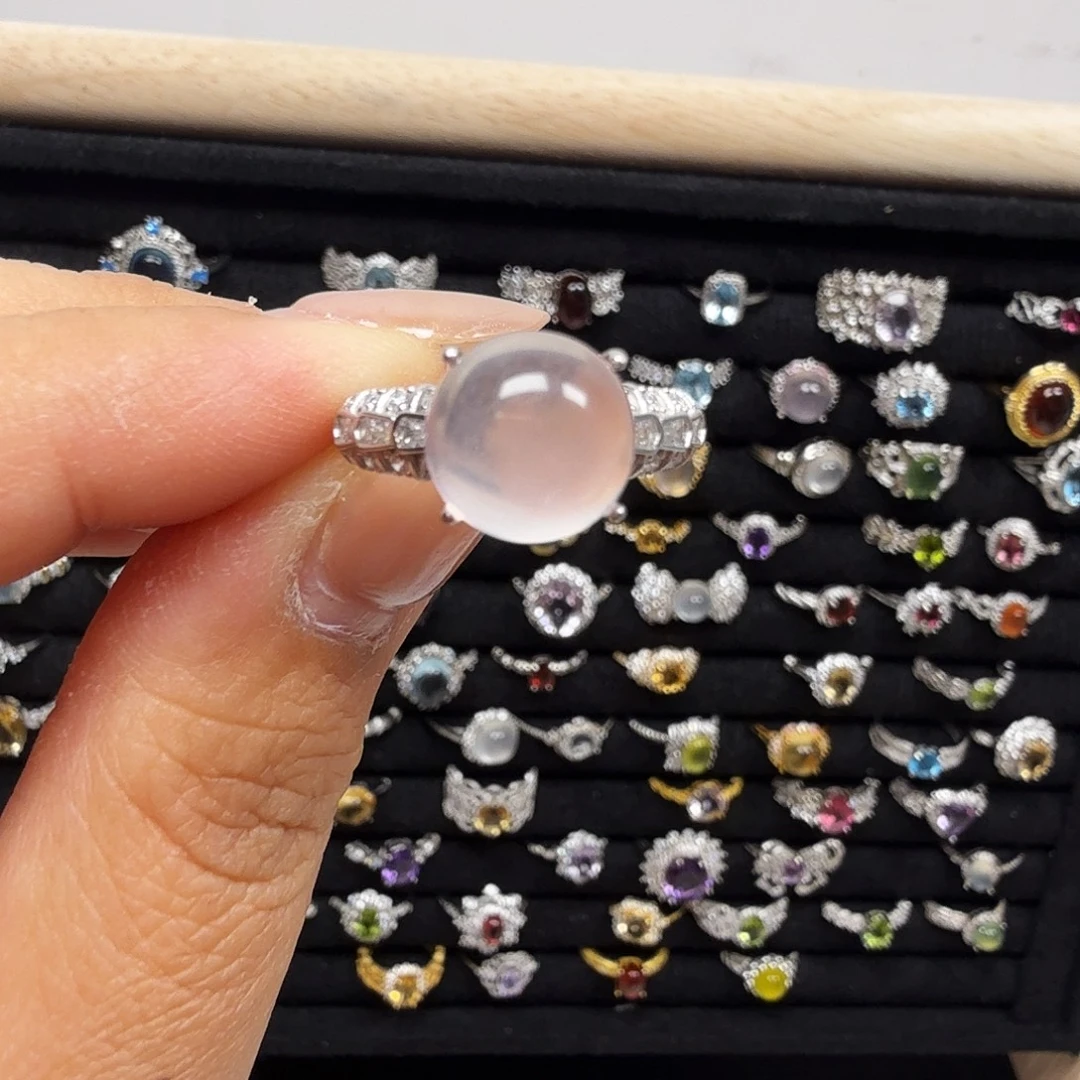 戒指水晶银S925镶嵌