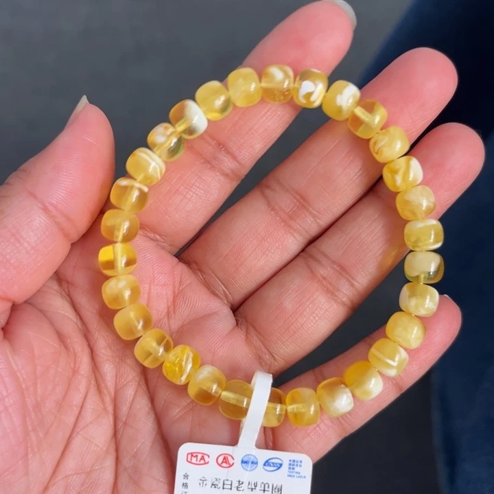 琥珀未镶嵌珠宝奇石M165号7+金瓷白妖花