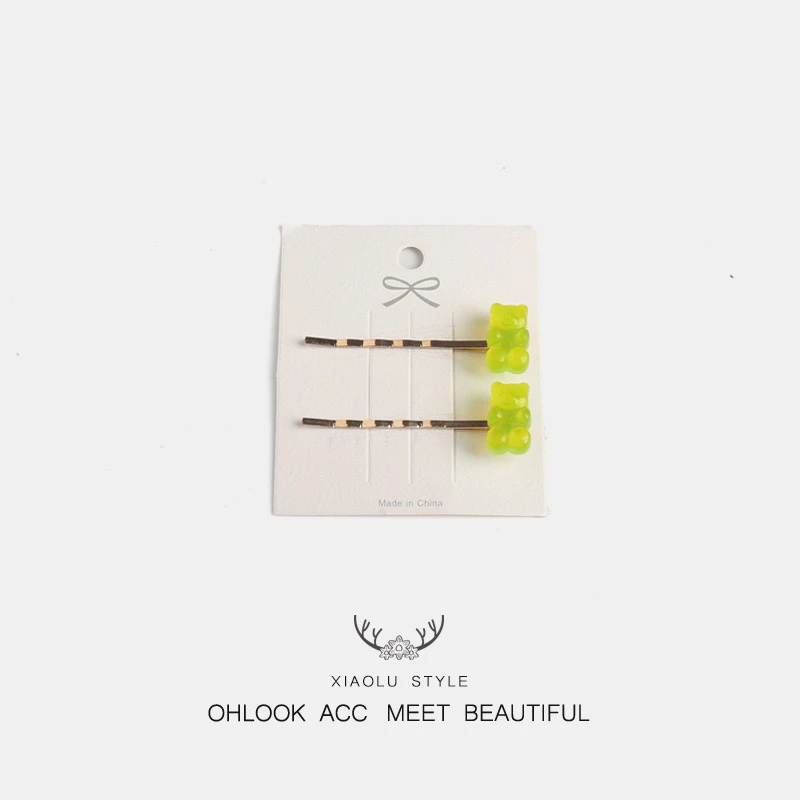 VK 韩国可爱小熊一字夹（3对）