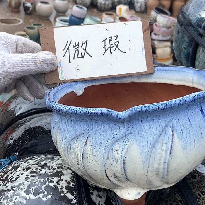 红陶紫砂花盆武穆云仓