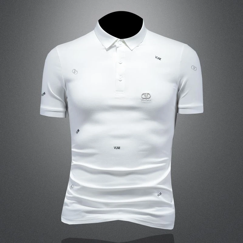 欧洲站潮牌轻奢高端男装潮流刺绣大码POLO衫新款短袖翻领休闲体恤