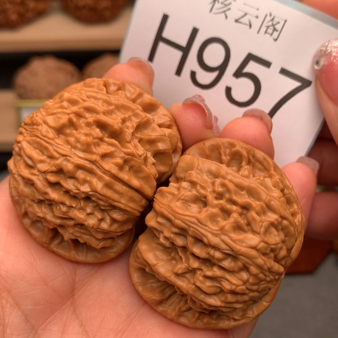 把件文玩核桃44.5闷白