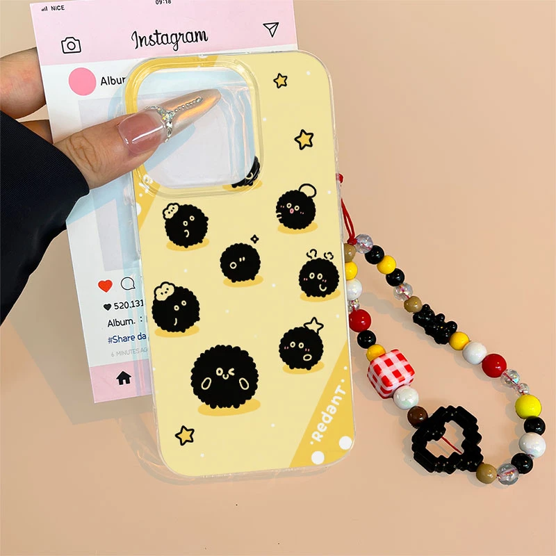 满屏黑煤球适用苹果13手机壳软iphone16pro/15小米vivo华为oppo套