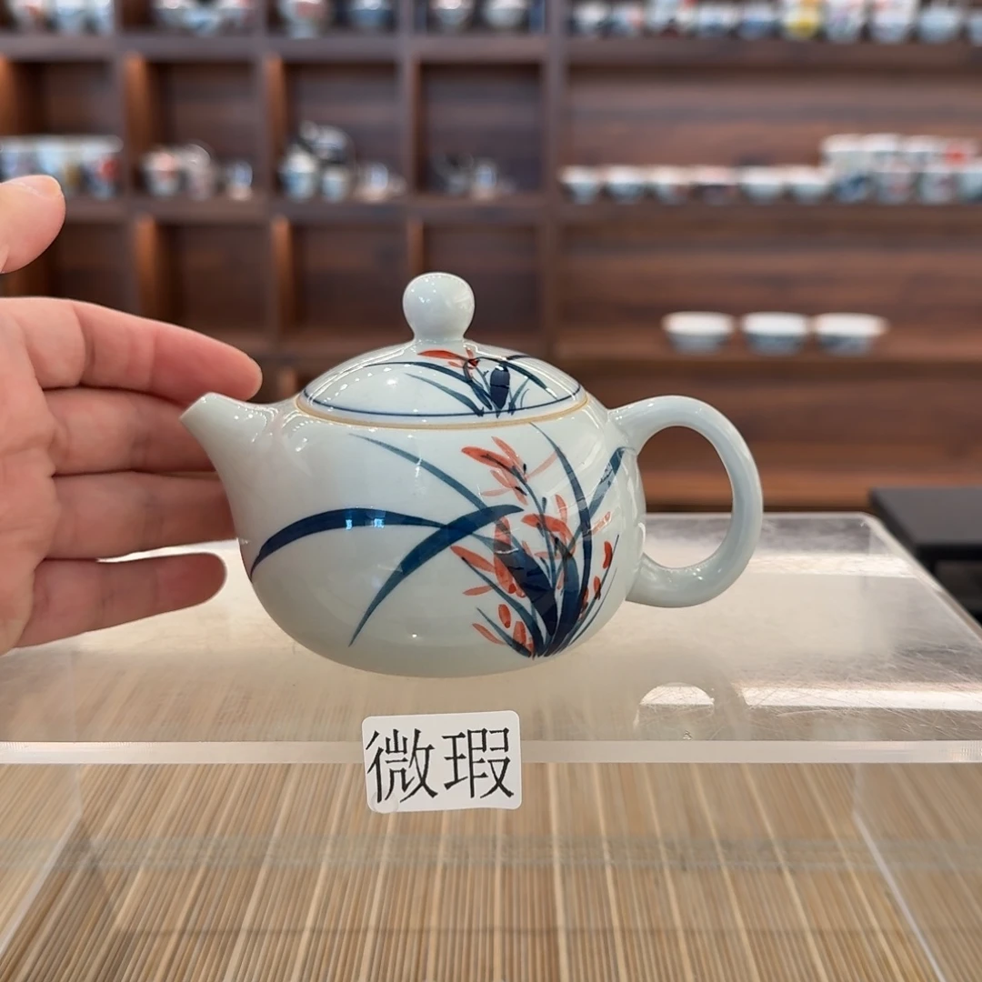 釉下手绘茶具微瑕