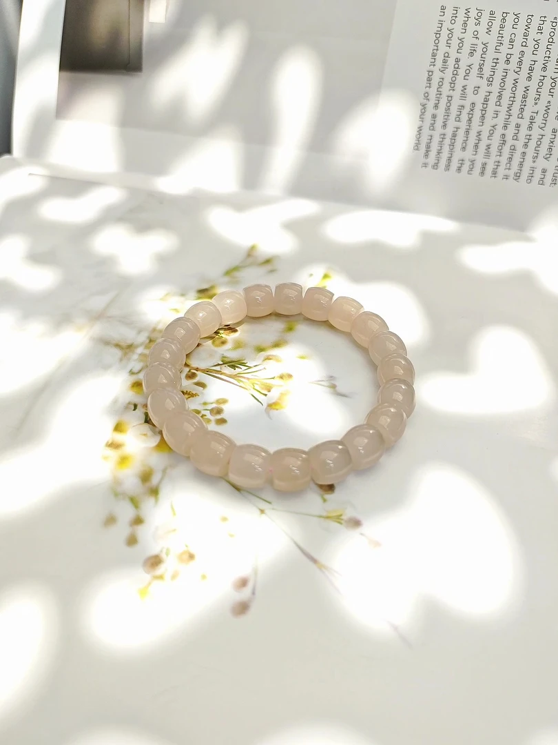 和田玉 藕粉10mm直切手串 2166 多样性发一件