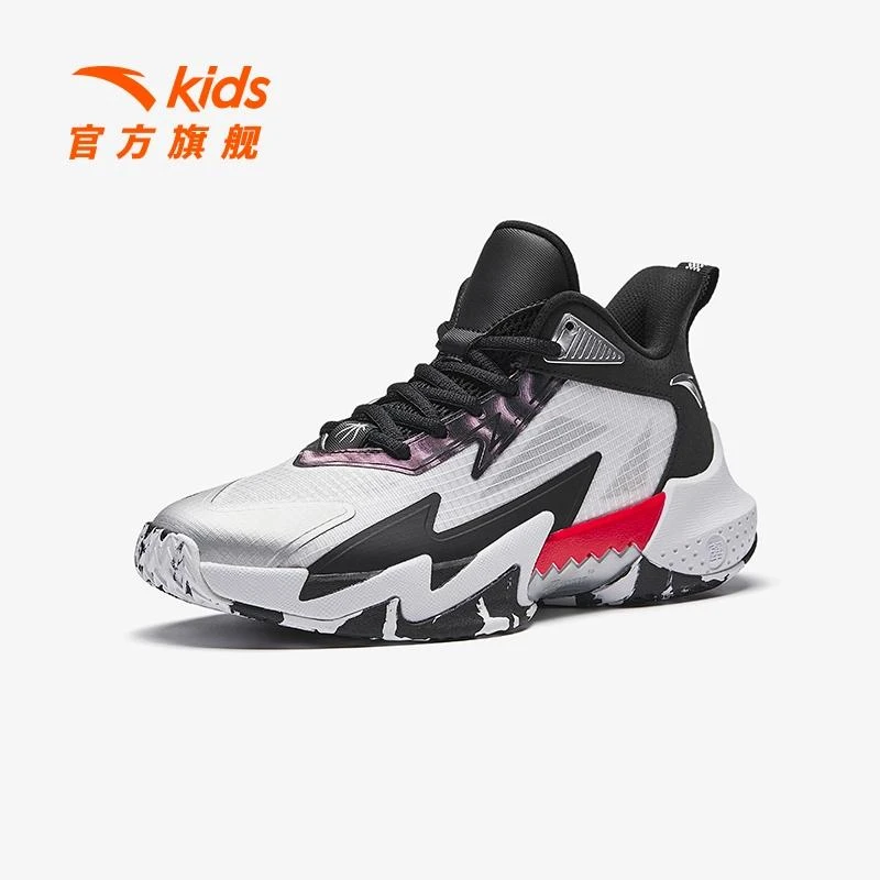 【鲨齿】安踏儿童男大童篮球鞋2025春防滑耐磨篮球减震鞋312511110