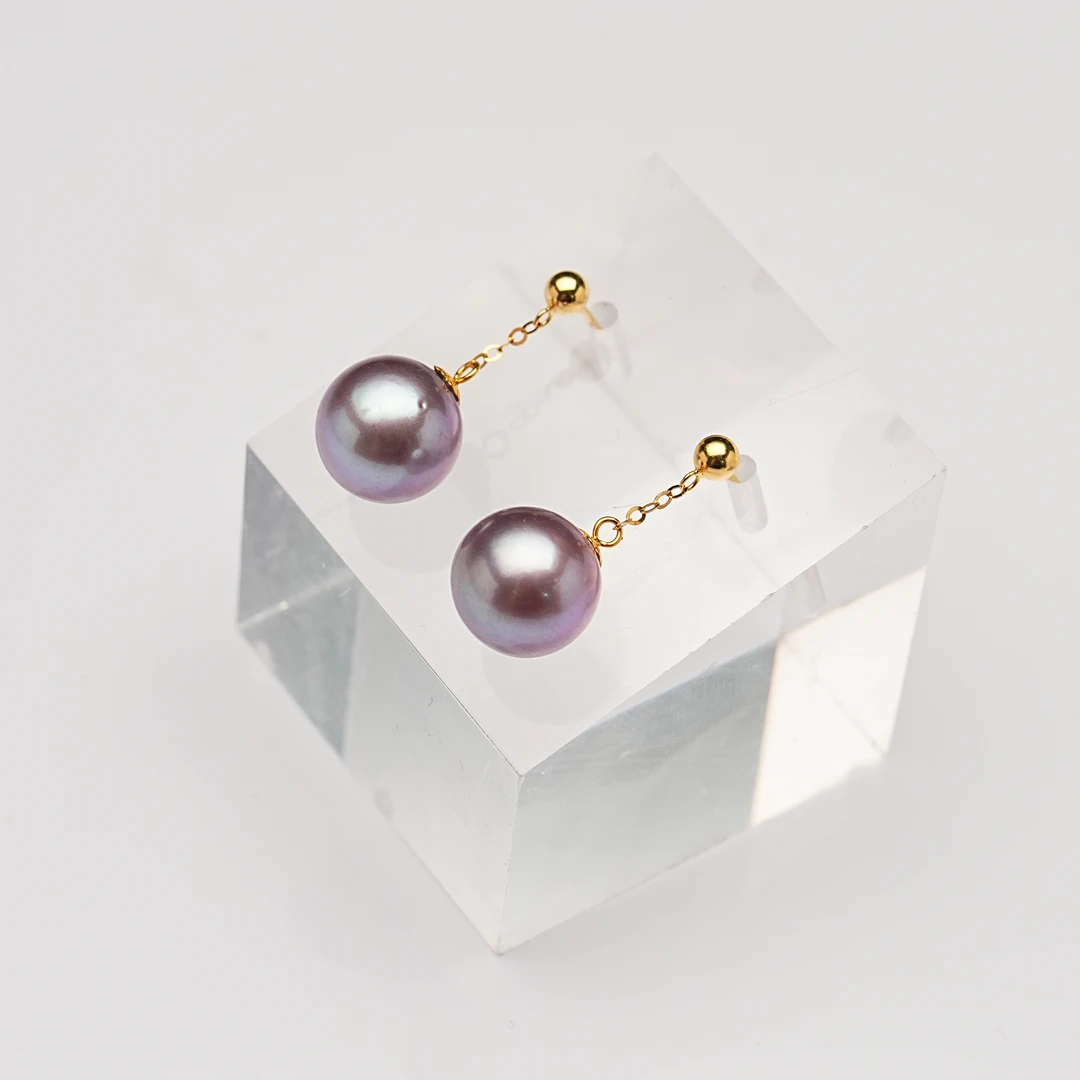 淡水珍珠大风吹耳饰气质高贵轻奢时尚经典紫色多样性发货其一