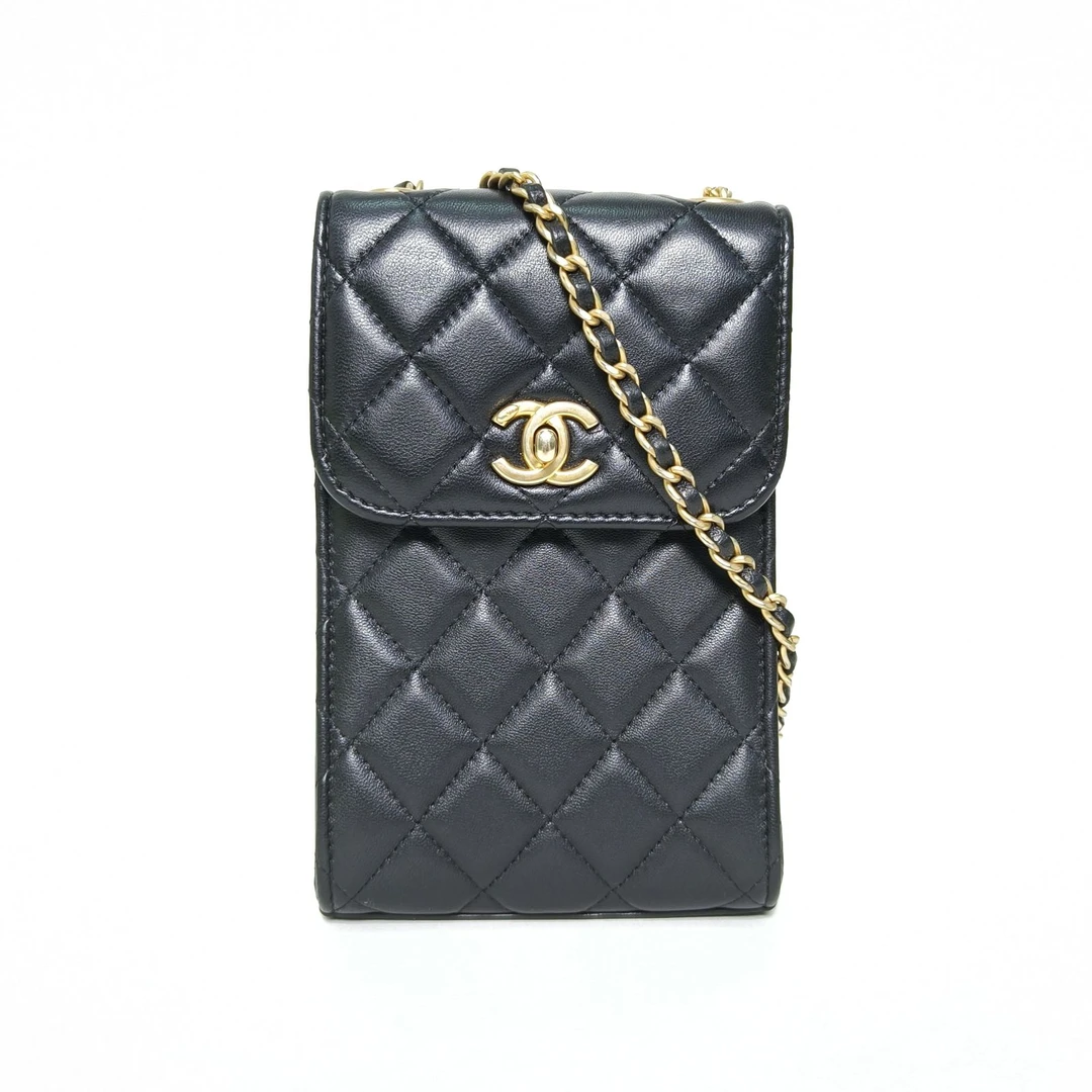 95新 Chanel/香奈儿 【娇】21C 翻盖手机包 11 皮革S 29开 314797