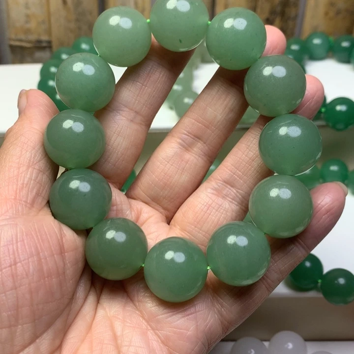 好***来石英质玉未镶嵌手链东陵玉珠子手链圆