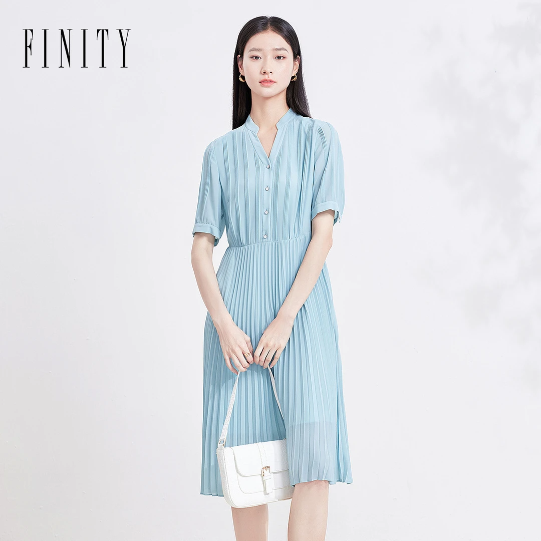 【粉丝专享】FINITY 连衣裙小香风气质印花中长款裙子 F20WC8131L