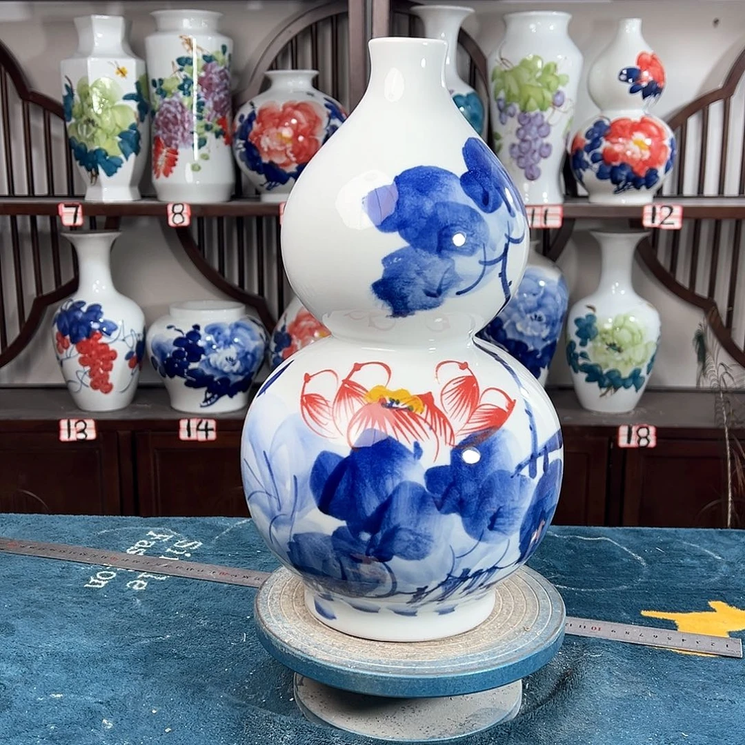 摆件景德镇陶瓷葫荷花