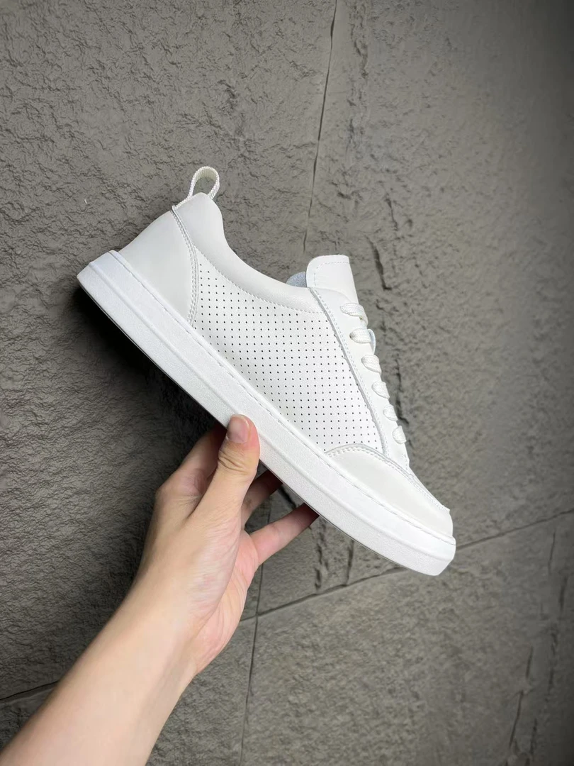 【新断码清货小白鞋】透气夏季单层牛皮时尚百搭一脚蹬休闲鞋德训鞋