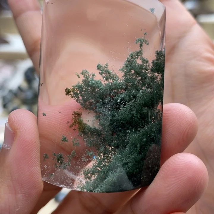 未镶嵌颈饰水晶巴西绿幽灵定制