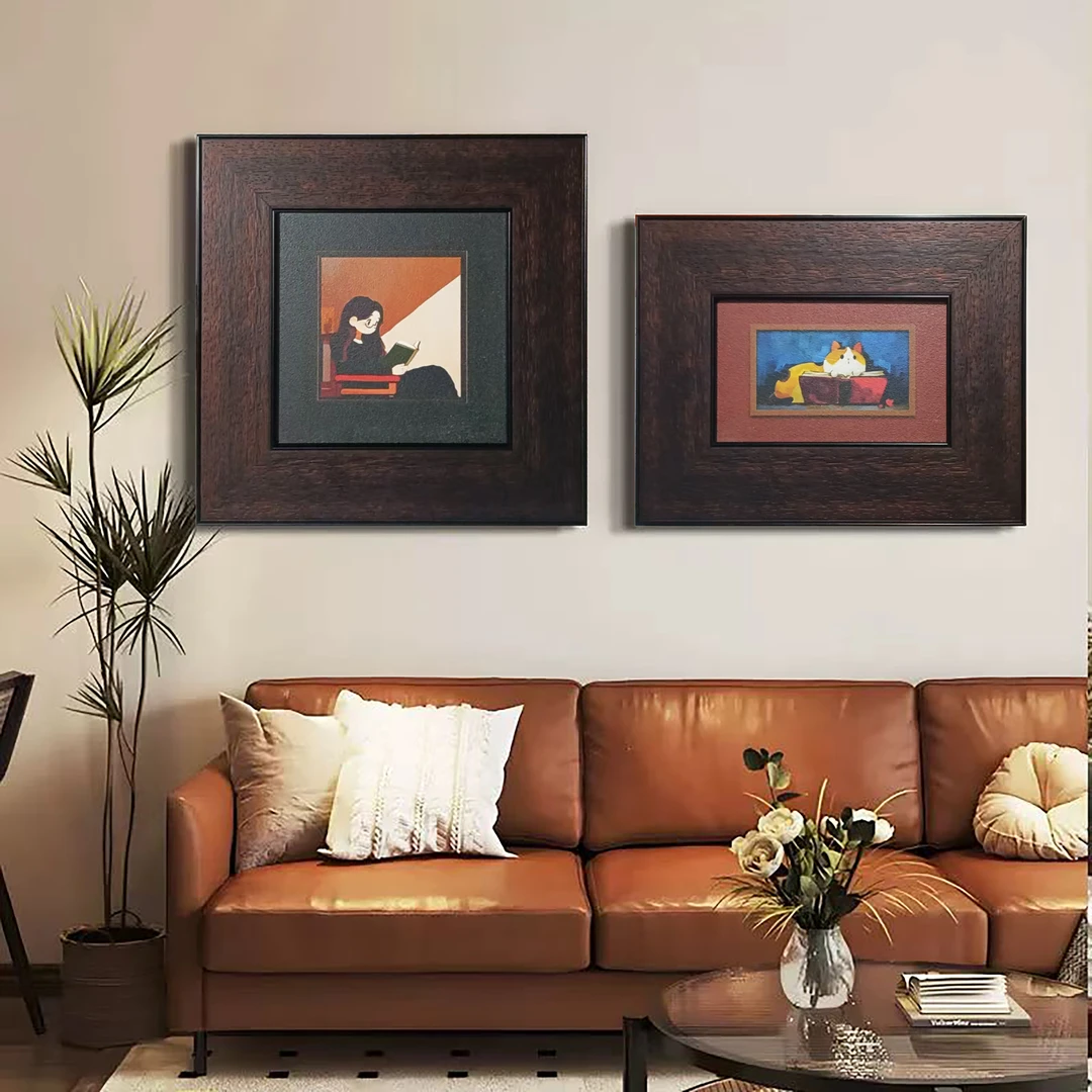 砂岩中古风人物动物治愈系餐厅客厅玄关卧室装饰画40404030