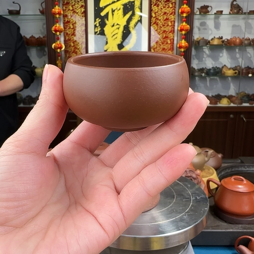 紫砂茶壶禅定杯紫泥