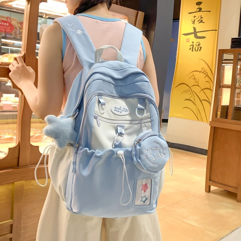 书包初中双肩包女2024小学生夏季高中大容量百搭旅游背包电脑包