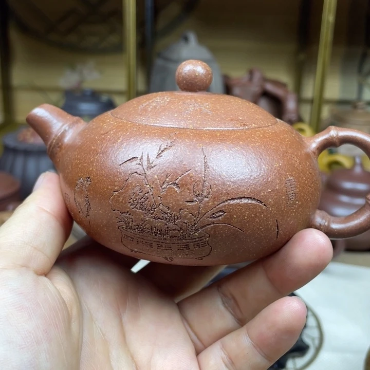 茶壶紫砂紫砂壶粗砂金降坡竹节西施200cc