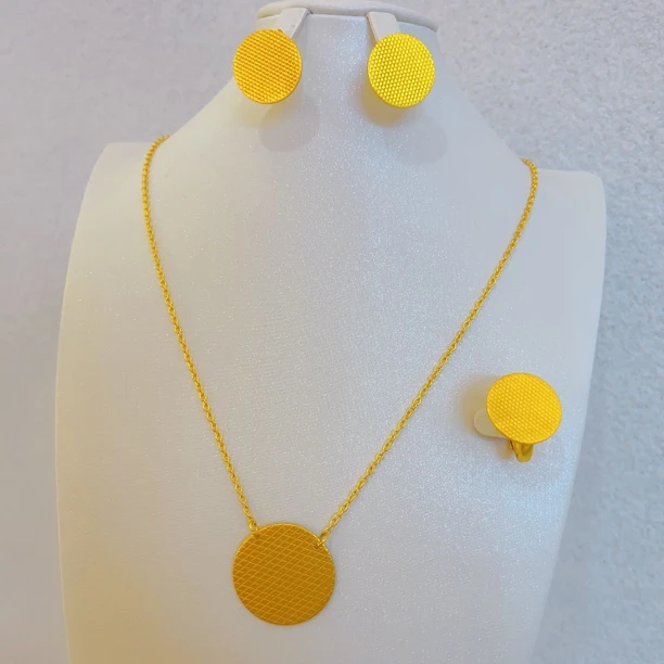 铜合金项链 222时尚新款休闲百搭戒指项链耳环三件套简约nipal