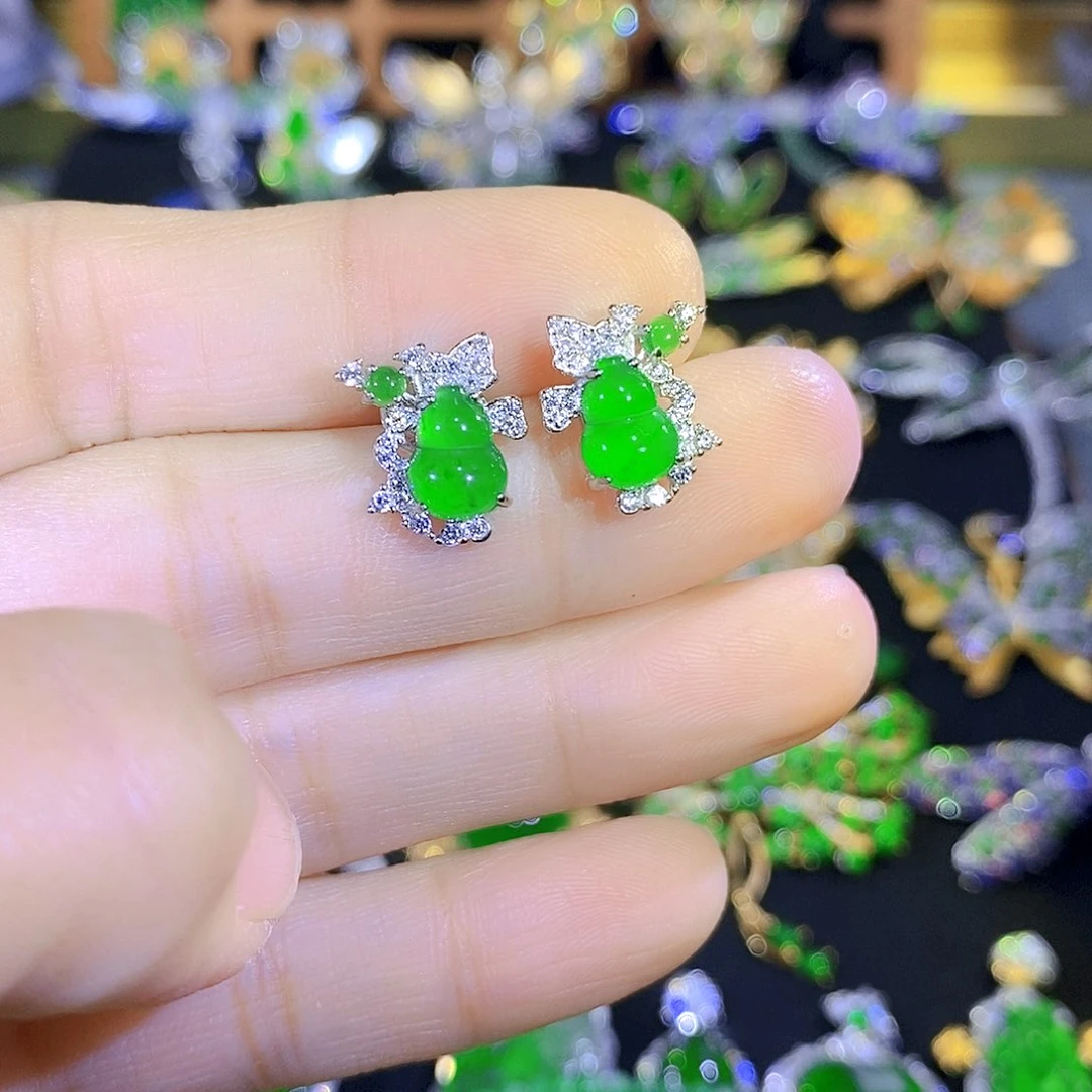 吊坠(不含链)银S925镶嵌翡翠