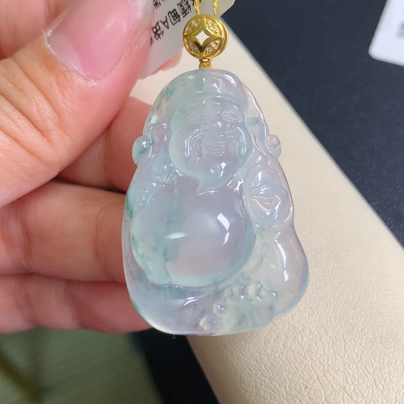 【闪购商品】翡翠颈饰18K金镶嵌财神