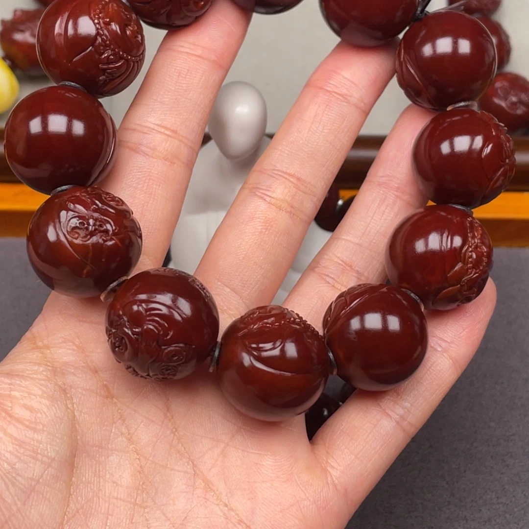 天***司橄榄核手串/手链正圆弥勒