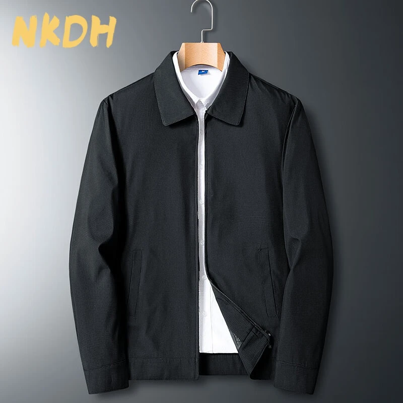 NKDH品牌中年夹克男外套春秋季商务休闲翻领新款男士