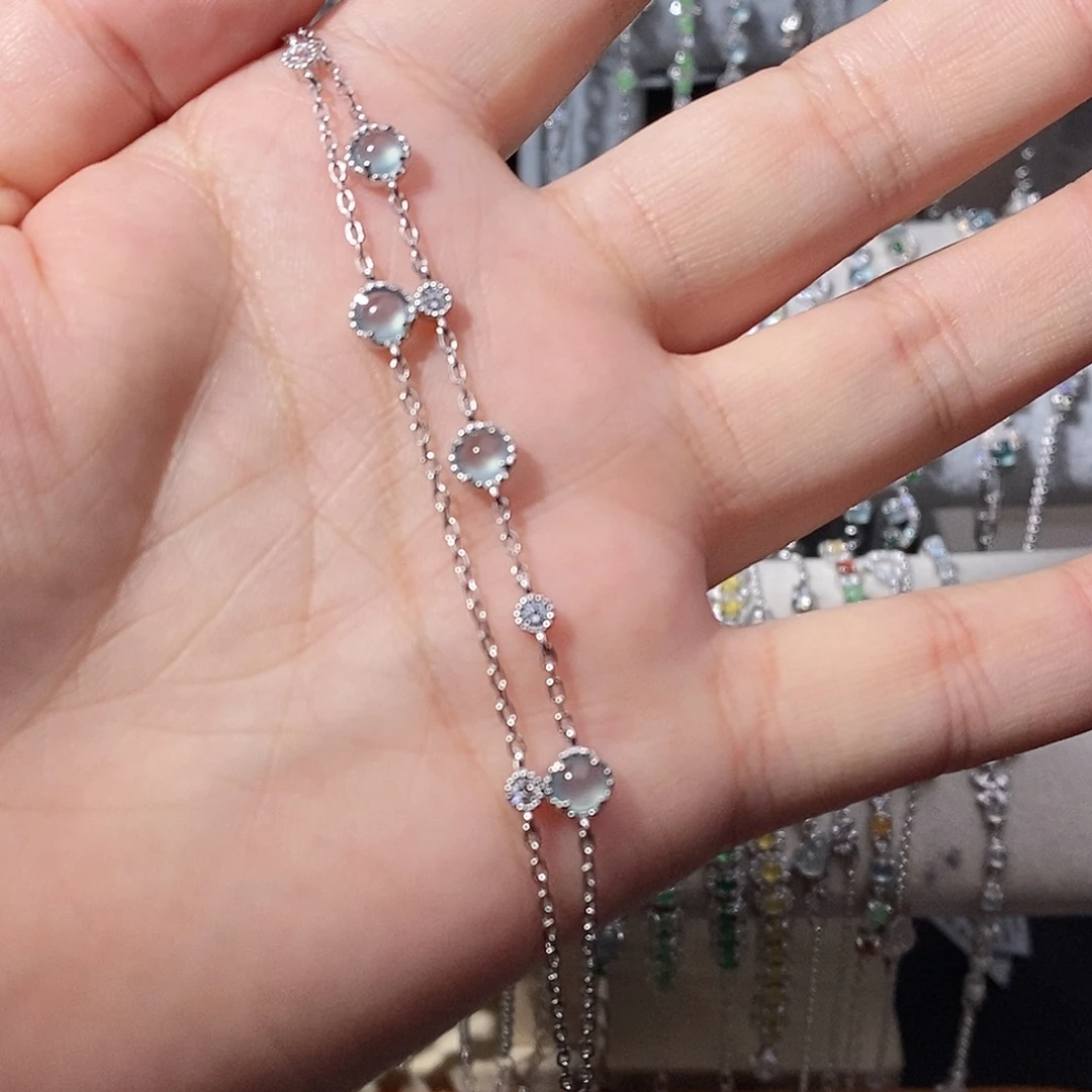 翡翠银S925镶嵌手链