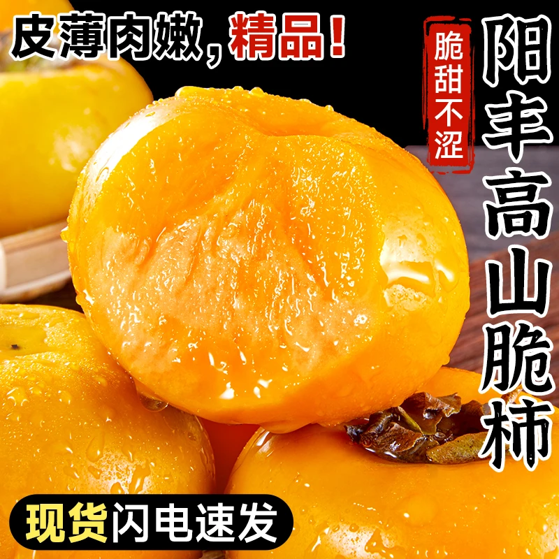 巧克力脆柿子5斤新鲜水果脆皮柿子甜柿子冰糖心当季水果整箱包邮