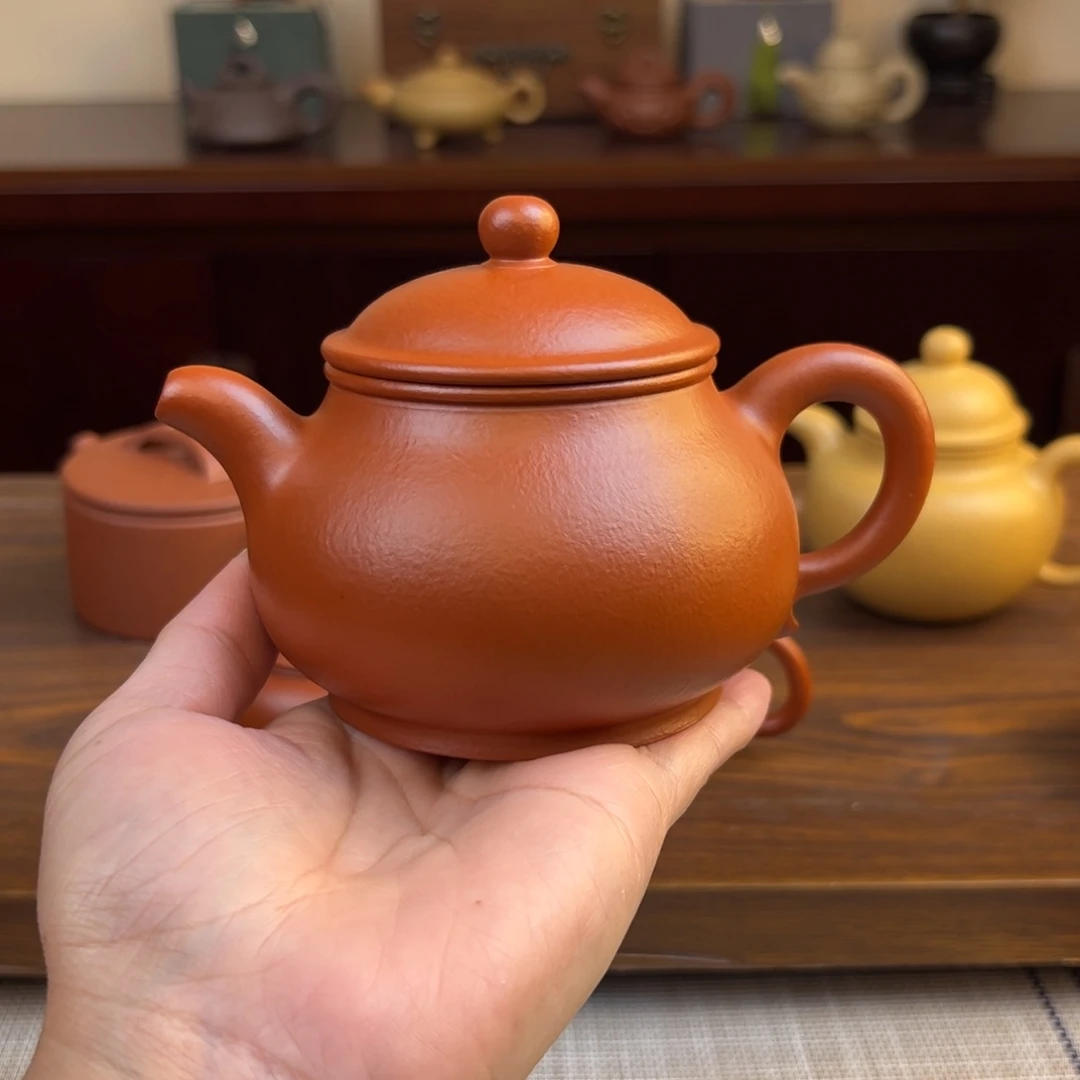 d***g紫砂茶壶朱泥潘壶全手270cc