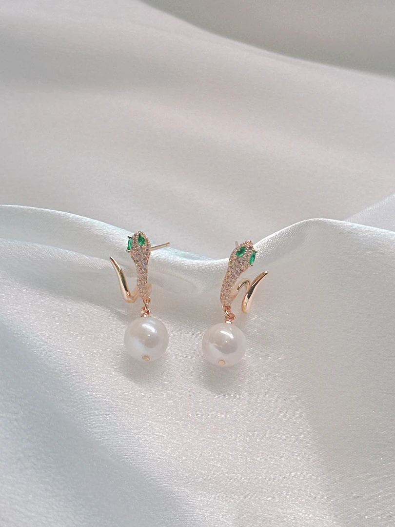 蛇来运转 微镶百搭气质轻奢款天然淡水珍珠9-10mm