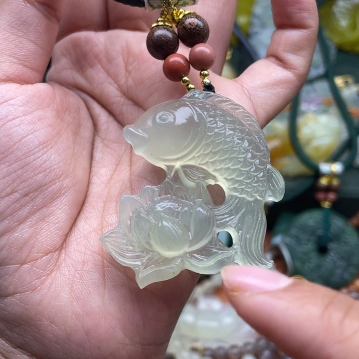 岫玉未镶嵌吊坠毛衣链锁骨链