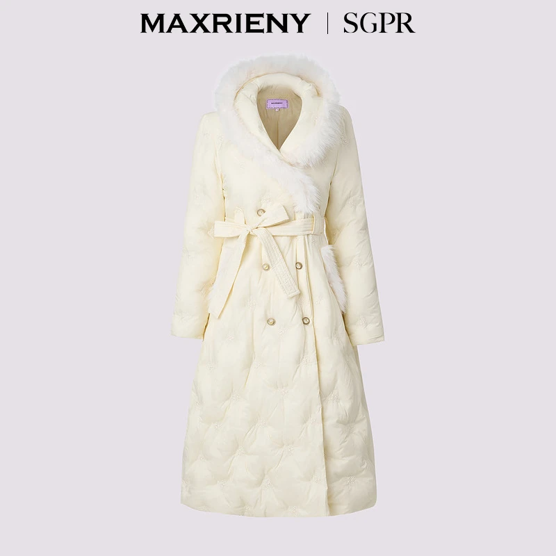 MAXRIENY玛克茜妮毛边大翻领保暖外套MS85DC506A20